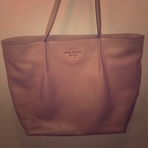 Prada leather shopping tote